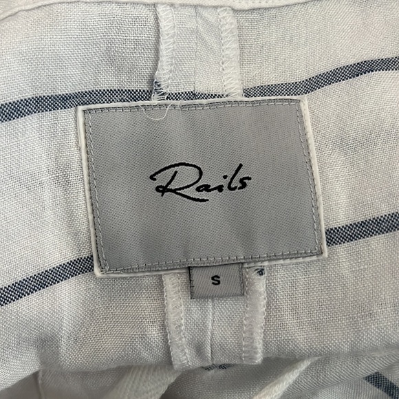 Rails Lily Positano Stripe Linen Lace Up Top - Picture 13 of 16